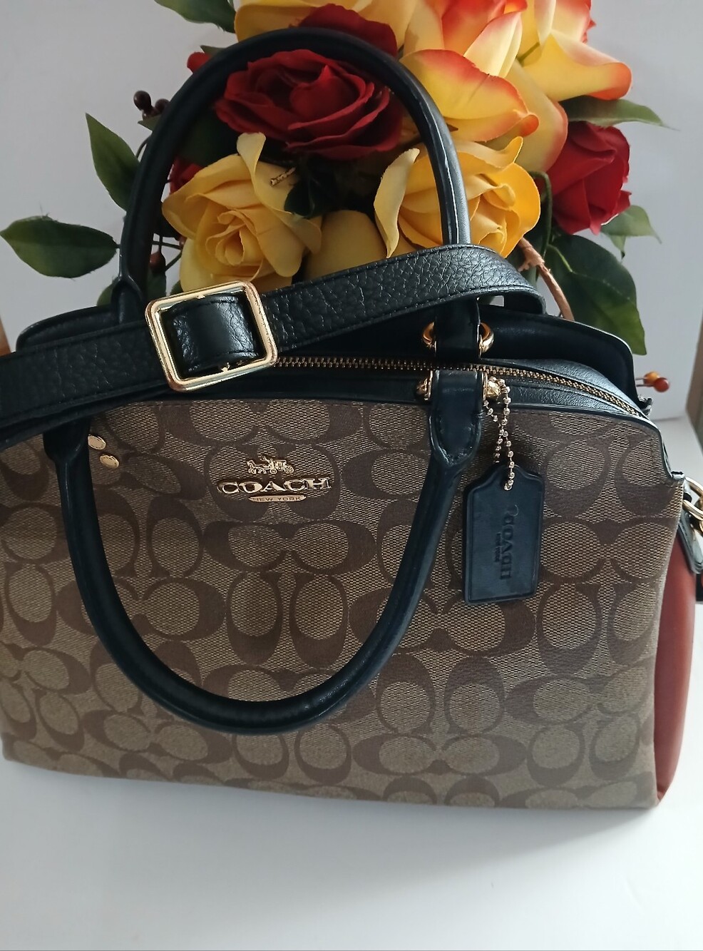Coach Lillie Carryall In Colorblock Signature Satchel